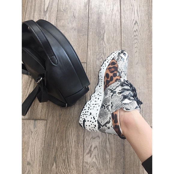 Mixed print leopard & snake sneakers - Picture 9 of 9